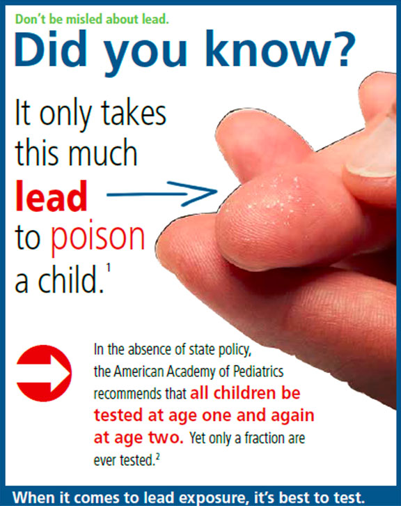Did you know it only takes this much lead to poison a child - a pin head